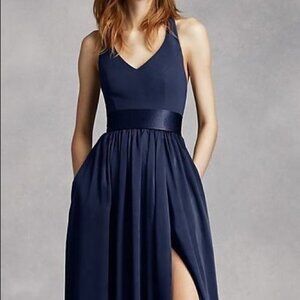 NWT White by Vera Wang Halter Gown With Slit Women Dress Size 0